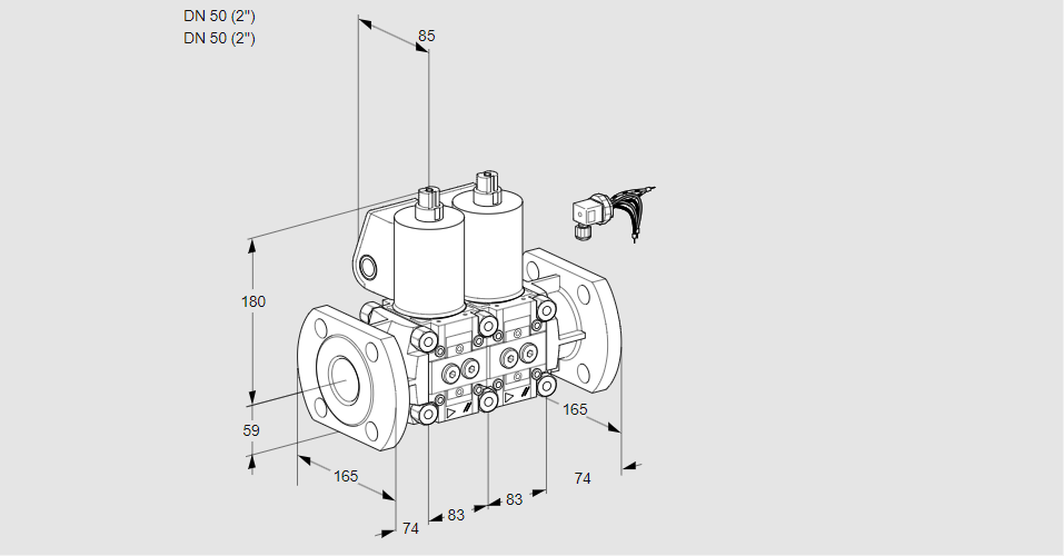 Клапан эл.магнитный сдвоенный VCS 3E50F/50F05NNWL/PPPP/MMMM