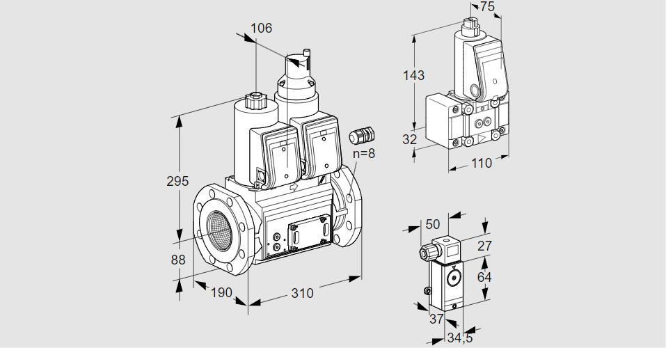 Клапан эл.магнитный сдвоенный VCS 780F05NLWR3E/4-B-/2-P2
