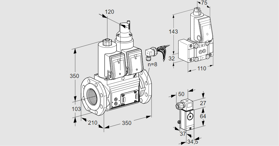 Клапан эл.магнитный сдвоенный VCS 8100F05NLWRE/PPB-/P3PP