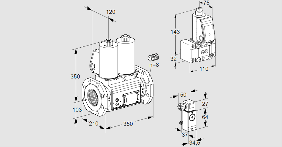 Клапан эл.магнитный сдвоенный VCS 8100F05NNWL3E/P3B-/3-PP