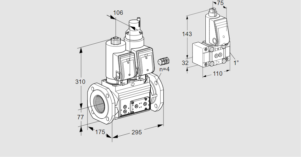 Клапан эл.магнитный сдвоенный VCS 665F05NLWGR3E/PPPP/PPZ-