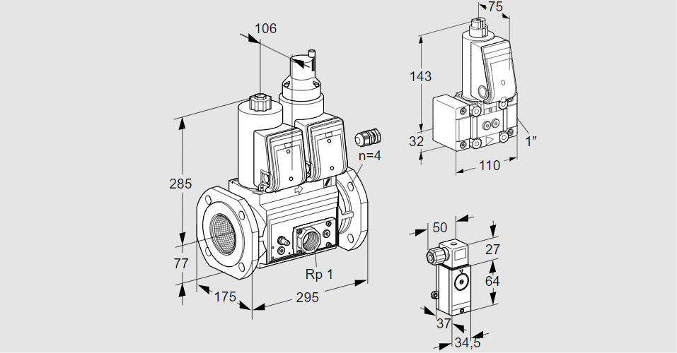 Клапан эл.магнитный сдвоенный VCS 665F05NLWR3E/MPEP/P2Z-