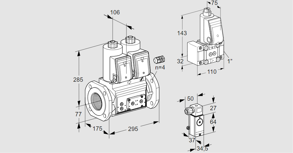 Клапан эл.магнитный сдвоенный VCS 665F05NNKR3E/P3PP/PPZ-