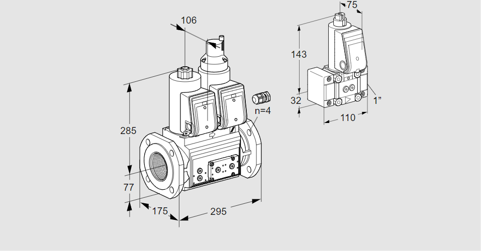 Клапан эл.магнитный сдвоенный VCS 665F05NLWR3E/PPPP/PPZ-