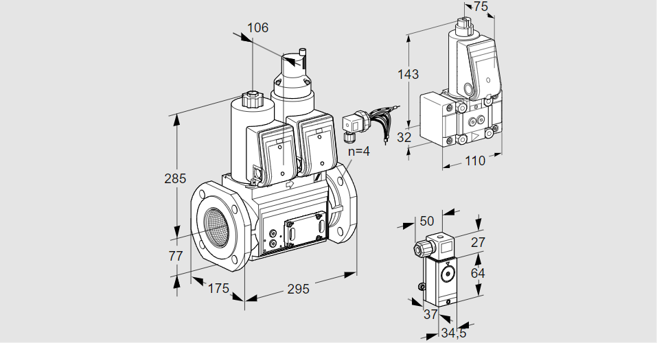 Клапан эл.магнитный сдвоенный VCS 665F05NLWRE/PPB-/PP3P