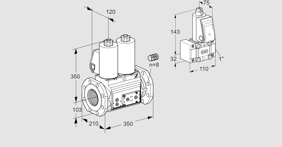 Клапан эл.магнитный сдвоенный VCS 8100F05NNWL3E/PPPP/PPZ-