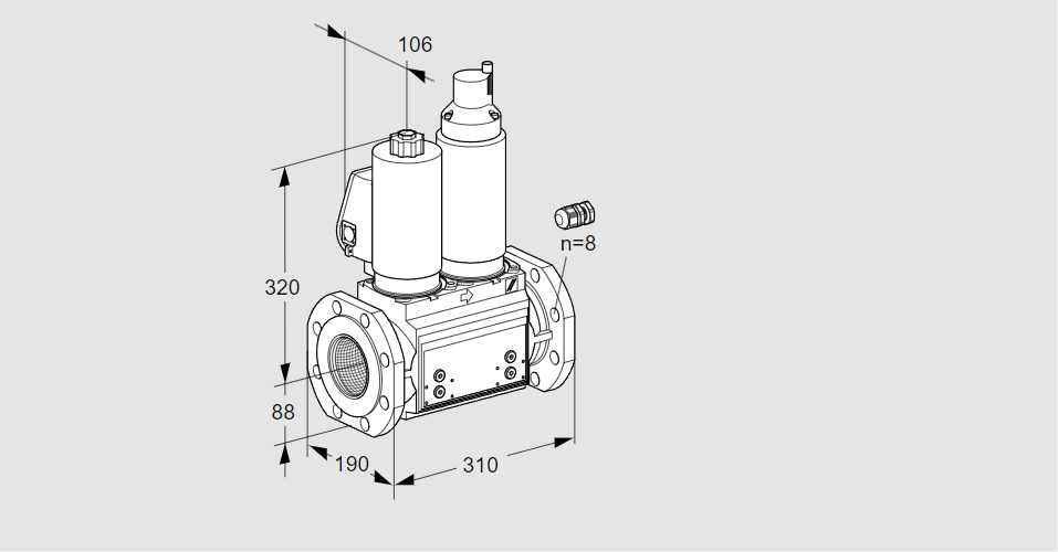 Клапан эл.магнитный сдвоенный VCS 780F05NLWGL3B/PPPP/PPPP
