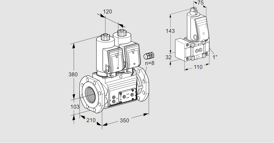 Клапан эл.магнитный сдвоенный VCS 8100F05NNWGR3E/PPPP/PPZ-