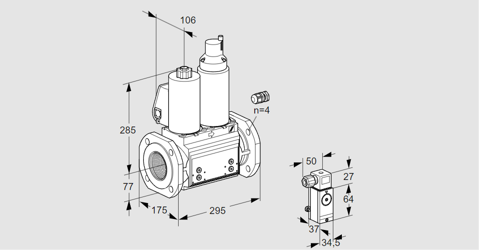 Клапан эл.магнитный сдвоенный VCS 665F05NLWL3B/PPPP/P3PP