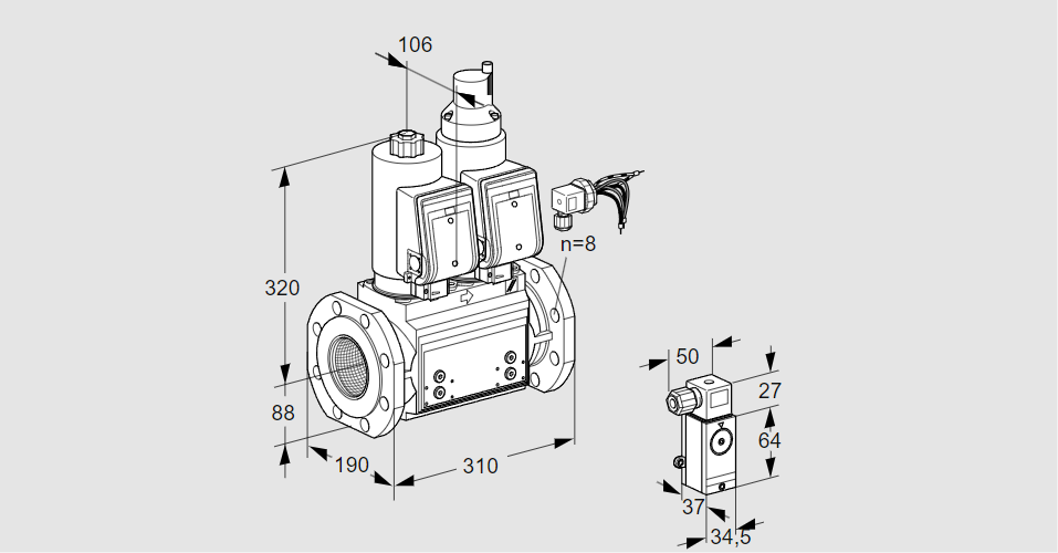 Клапан эл.магнитный сдвоенный VCS 780F05NLWGRB/PPPP/P4PP