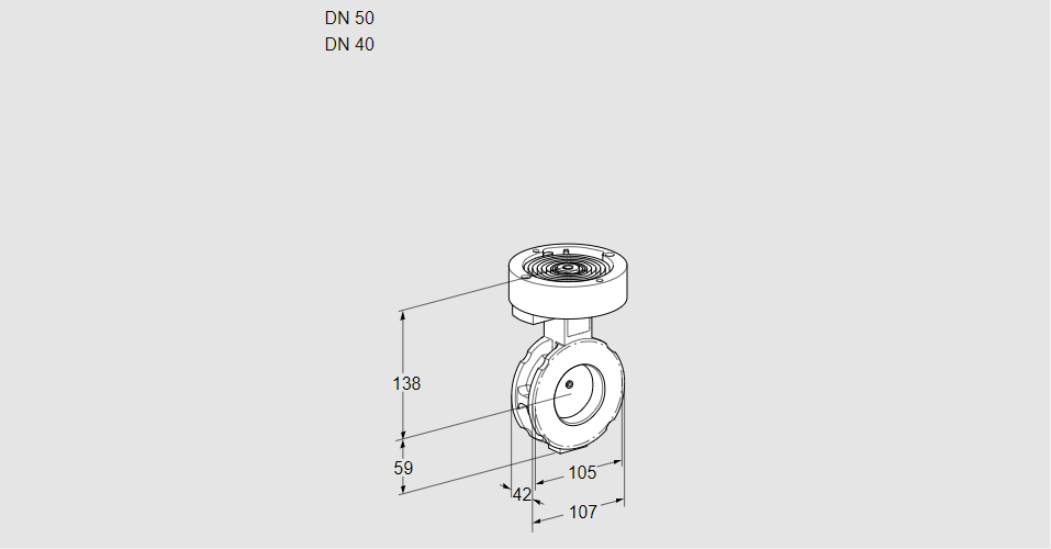 Заслонка дроссельная BVGF 50/40W05