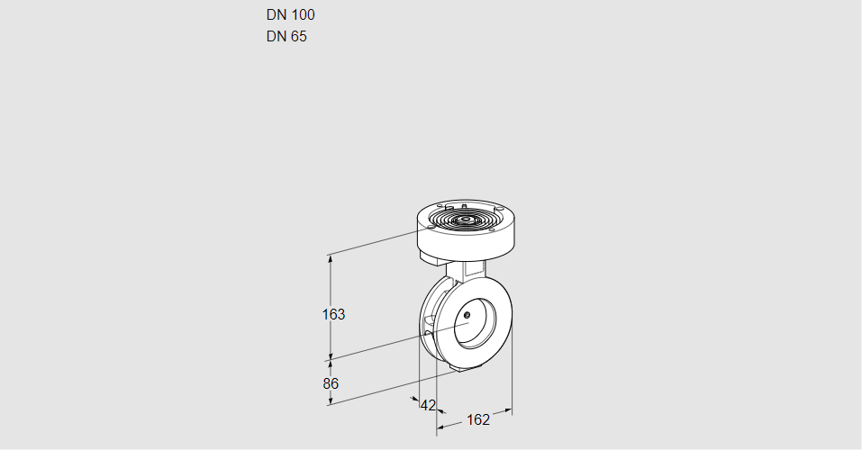 Заслонка дроссельная BVGF 100/65W05