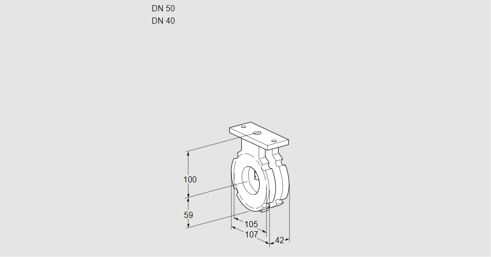 Заслонка дроссельная BVG 50/40W05