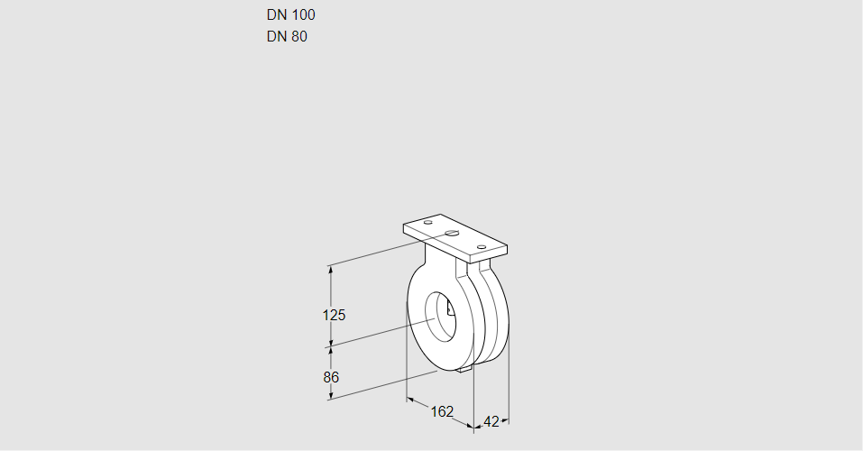 Заслонка дроссельная BVG 100/80W05