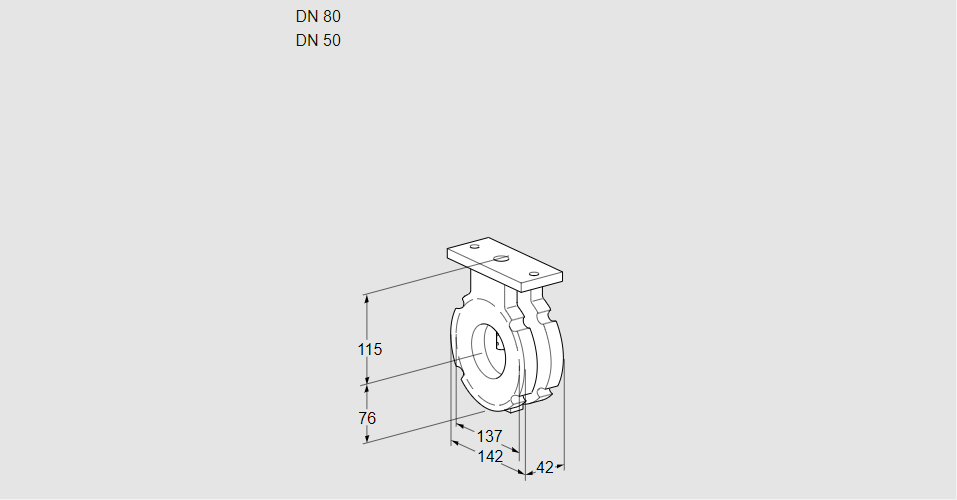 Заслонка дроссельная BVG 80/50W05