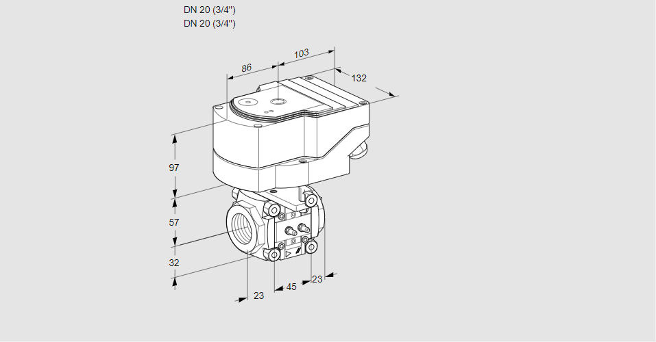 Линейный регулятор расхода газа с сервоприводом IFC 120/20R05-08MMMM/20-60W3T