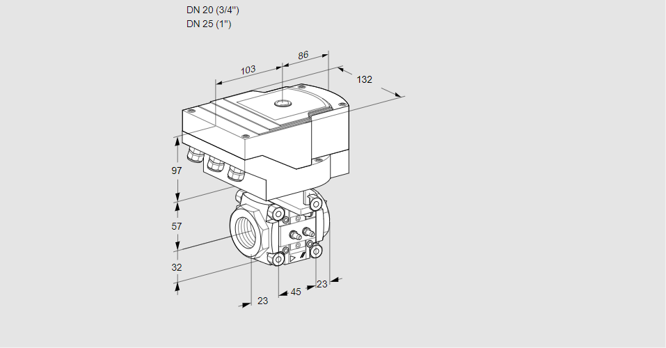 Линейный регулятор расхода газа с сервоприводом IFC 120/25R05-15MMPP/20-60W3E-I