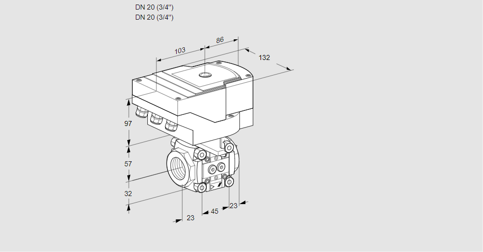 Линейный регулятор расхода газа с сервоприводом IFC 120/20R05-20PPPP/20-60W3TR10-I
