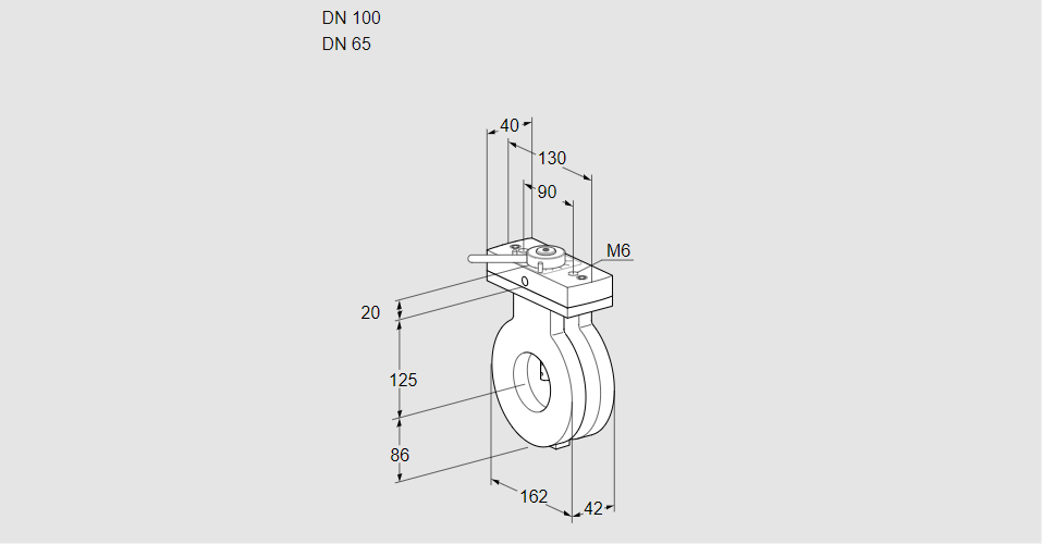 Заслонка дроссельная BVG 100/65W05H