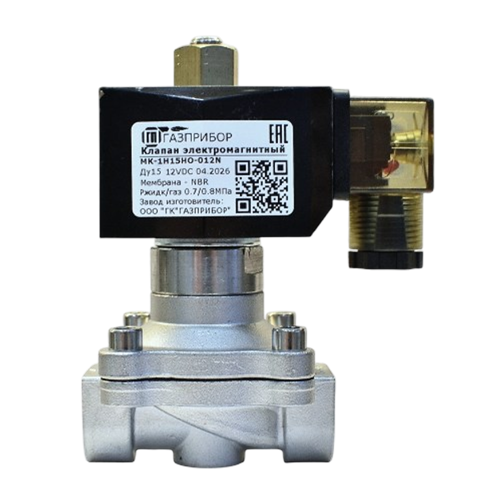 МК-1Н25НО-012V Электромагнитный клапан НО автоматич нерж. 12В VITON муфтовый G1" PN8