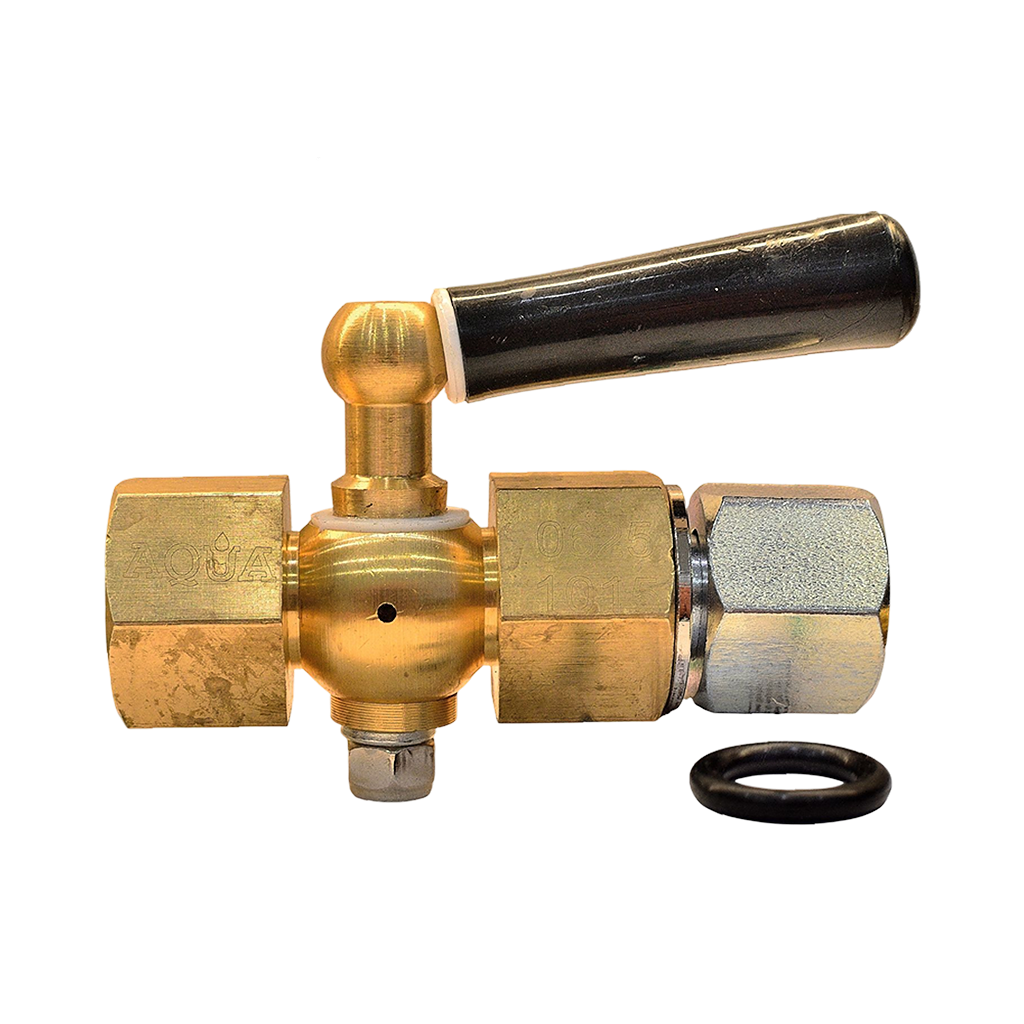 06253215040 Кран трехходовой с фторопластовым уплотнением G1/2" x G1/2" в-в с плавающей гайкой