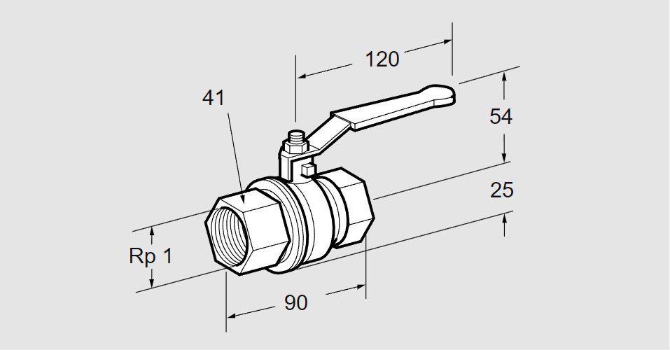 Кран шаровой запорный АКТ 25R50B G1"