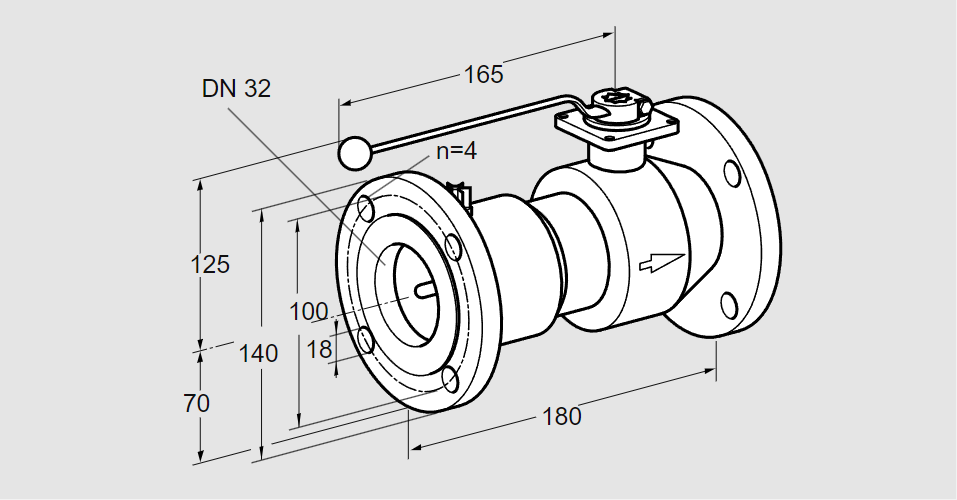 Кран шаровый термозапорный AKT 32F50TAS DN32