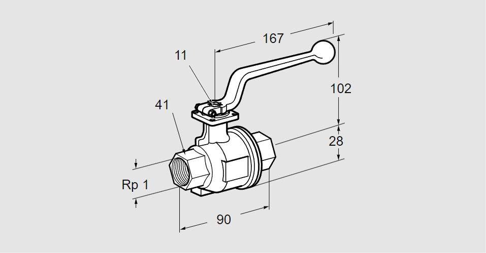 Кран шаровой запорный AKT 25R160S G1"