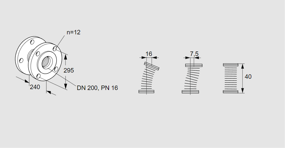 Компенсатор EKO 200F100P DN200