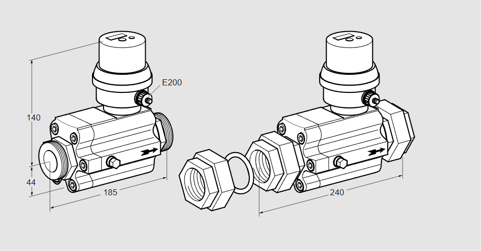 Счётчик расхода газа c эл.табло DE 40R25-40B