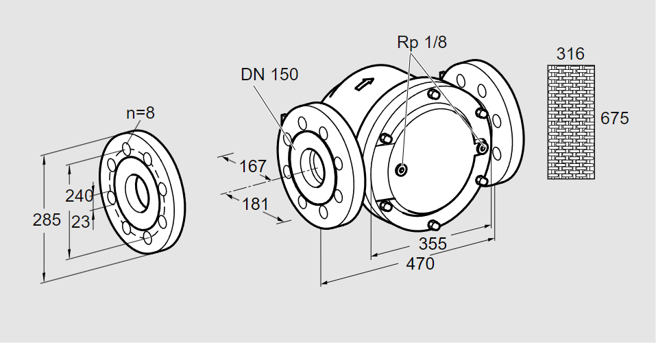 Фильтр газовый GFK 150F40-3  DN150