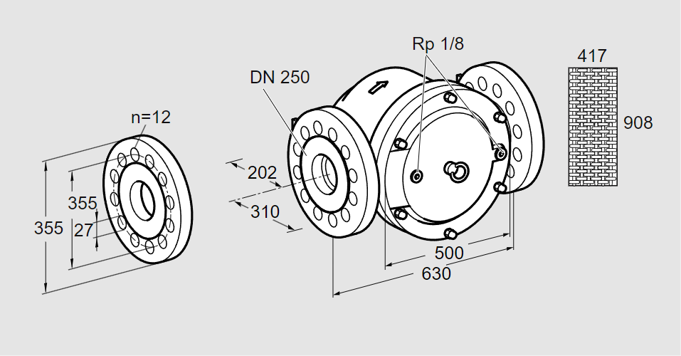 Фильтр газовый GFK 250F10-3  DN250