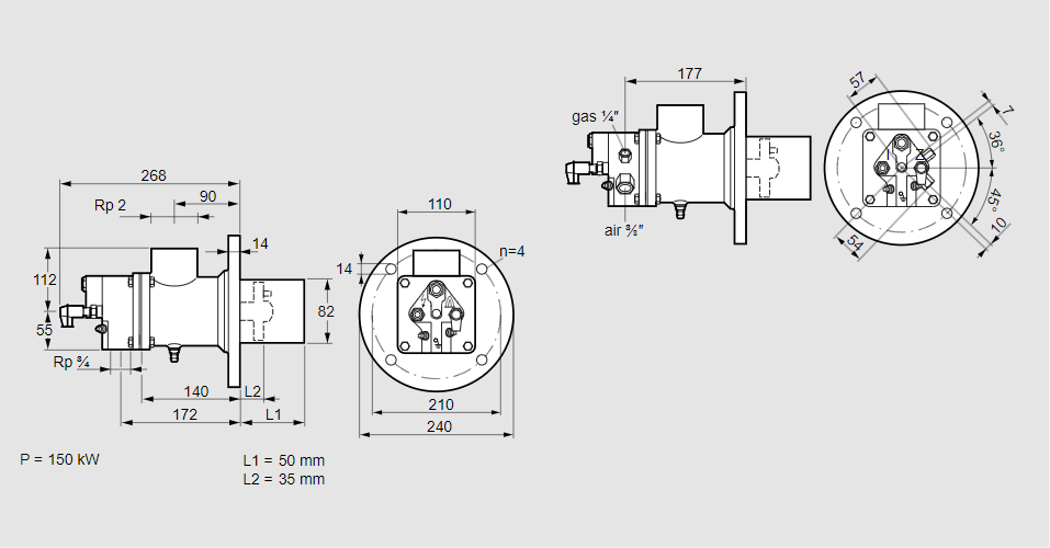 Горелка газовая BIO 80KML-50/35-(39)E