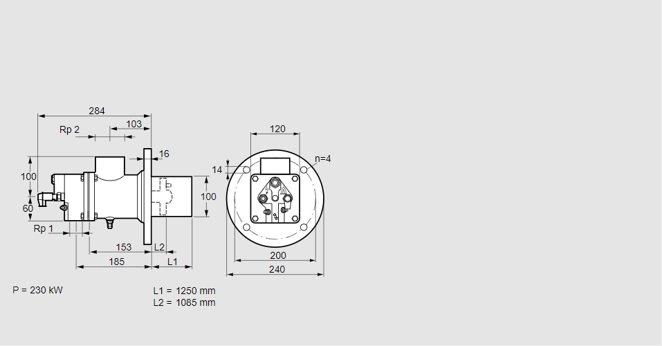 Горелка газовая BIO 100RB-1250/1085-(109)EB