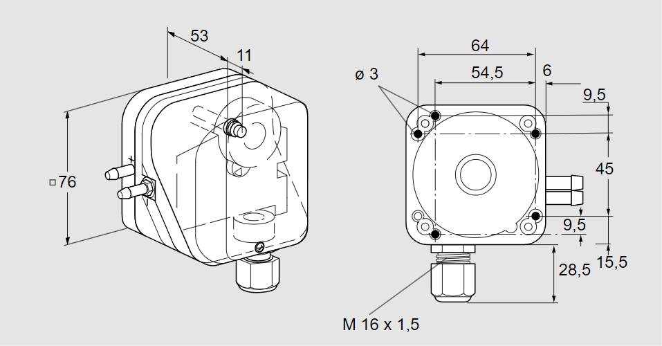 Датчик-реле давления DL 50KN-3