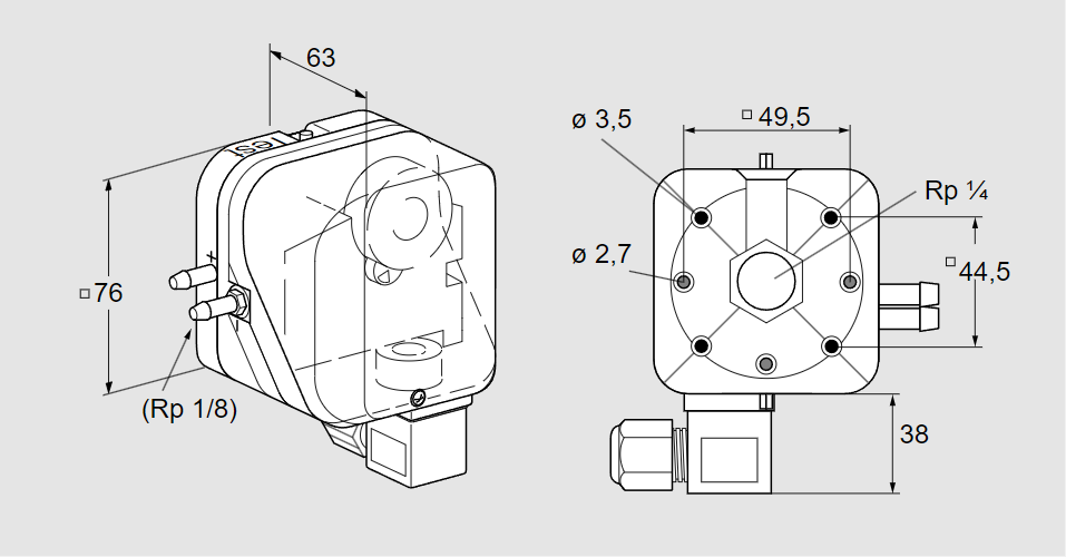 Датчик-реле давления DL 50A-62