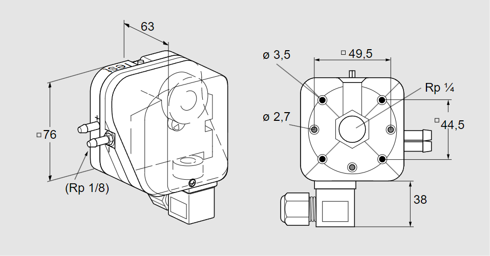 Датчик-реле давления DL 50AG-61