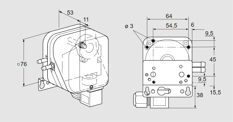 Датчик-реле давления DL 50KN-6W