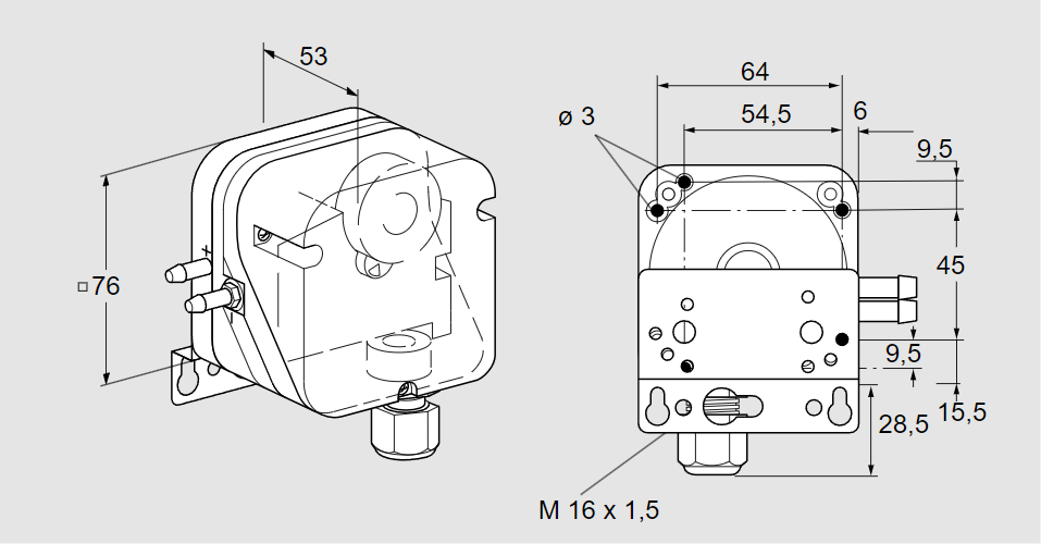 Датчик-реле давления DL 5K-4W