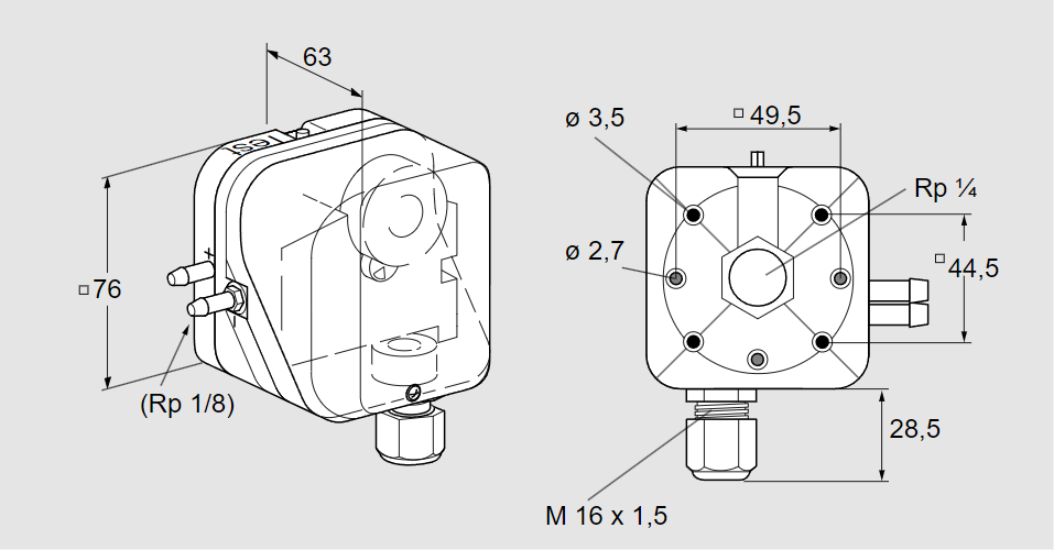 Датчик-реле давления DL 150AG-31