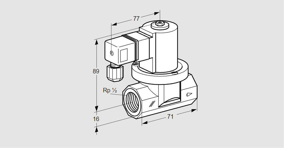 Клапан эл.магнитный газовый VGP 15R02Q6