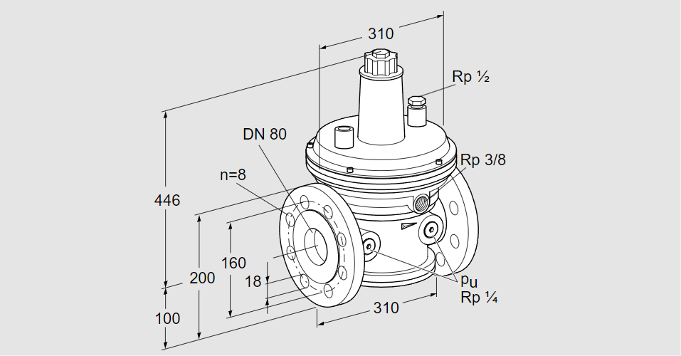 Регулятор давления газа VGBF 80F10-3VZ