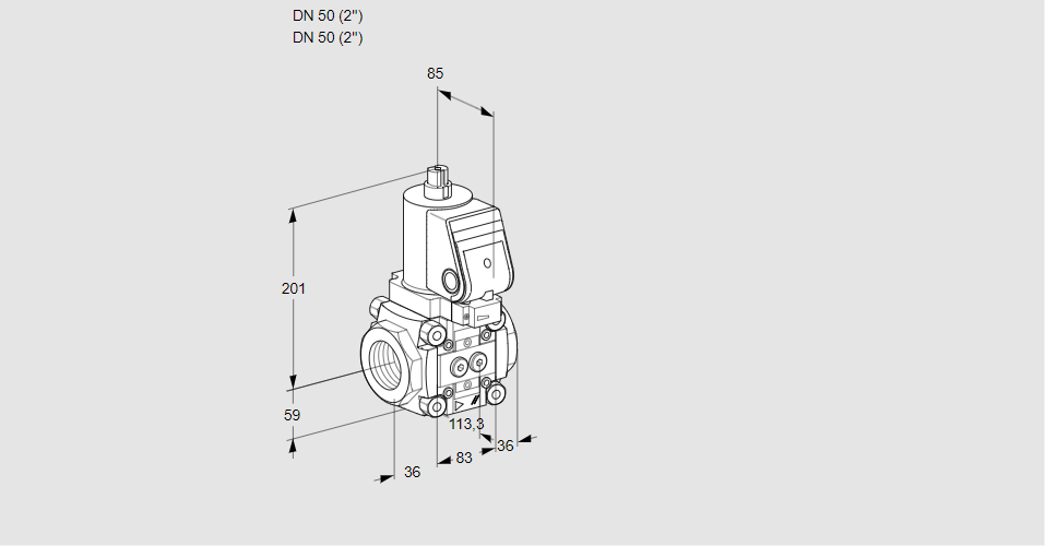 Клапан эл.магнитный газовый VAS 350R/NWGR