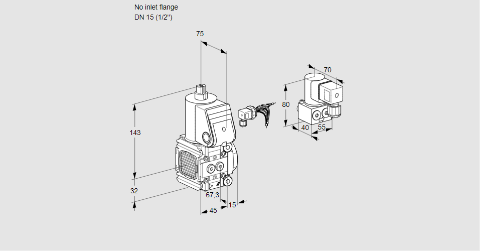Клапан эл.магнитный газовый VAS 1-/15R/NW