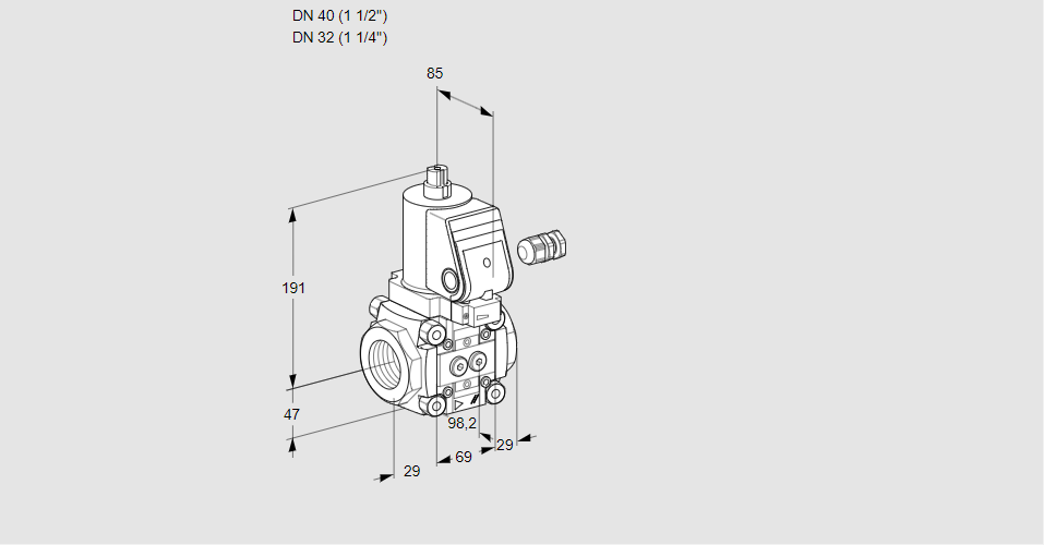 Клапан эл.магнитный газовый VAS 240/32R/NKSR