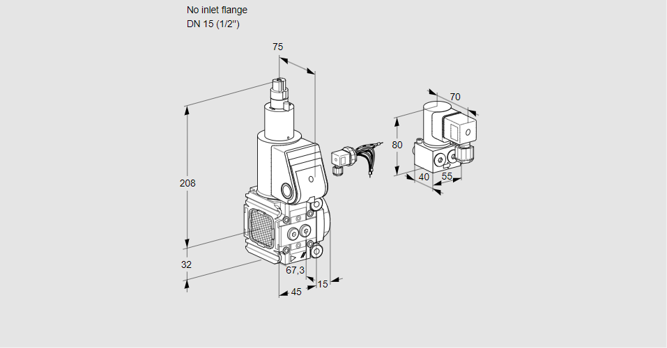 Клапан эл.магнитный газовый VAS 1-/15R/LW