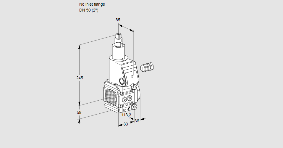 Клапан эл.магнитный газовый VAS 3-/50R/LW