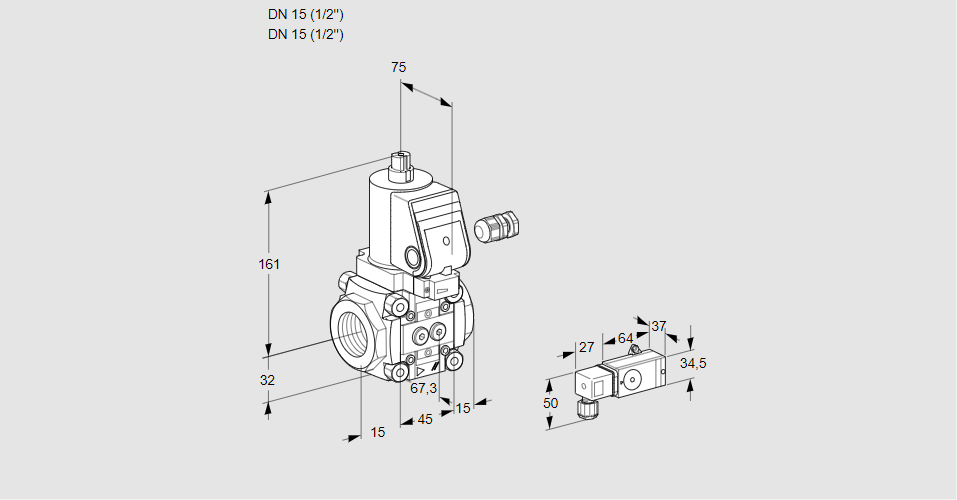 Клапан эл.магнитный газовый VAS 115R/NKGR