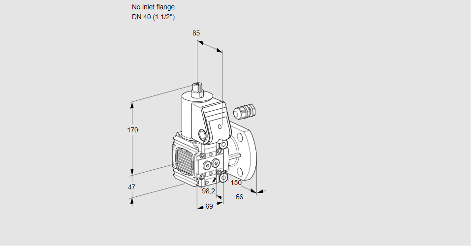 Клапан эл.магнитный газовый VAS 2-/40F/NW