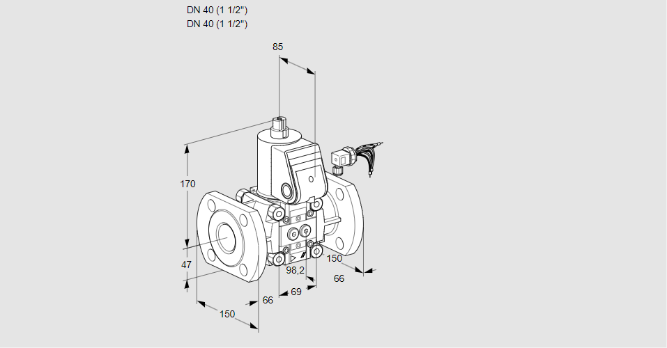 Клапан эл.магнитный газовый VAS 240F/NK